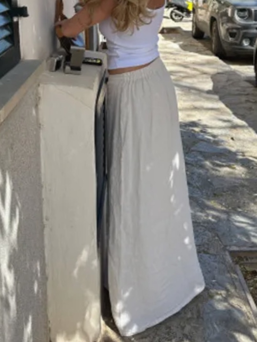 Djerf Avenue Linen Maxi Skirt Cream
